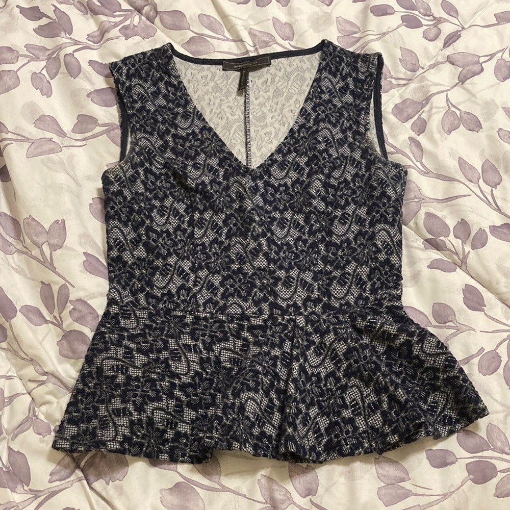 BCBG Lace Peplum Top